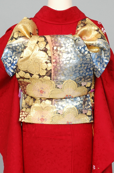 振袖(黒地・ミニ胡蝶蘭）