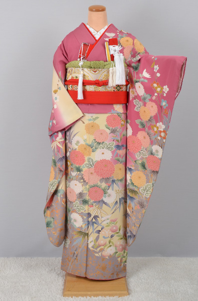 濃ピンクに菊(花嫁)