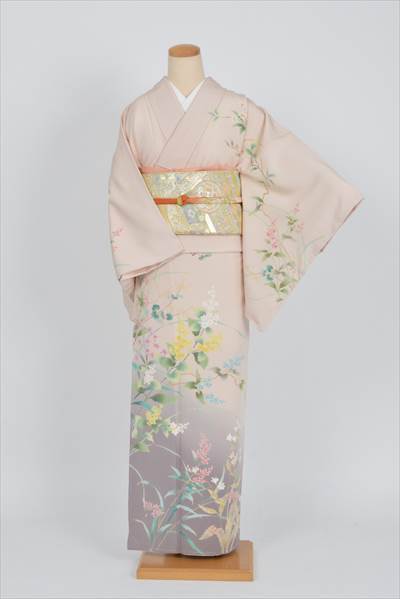 訪問着(桜色・銀糸の小菊)