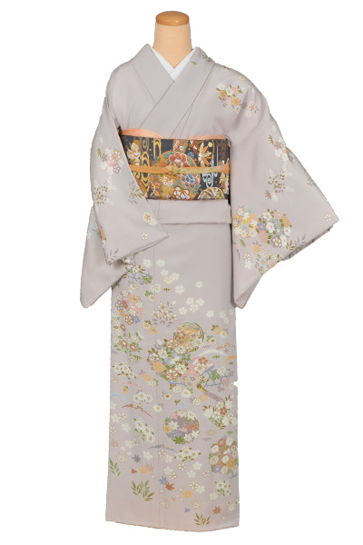 訪問着[薄紫・四季花模様]