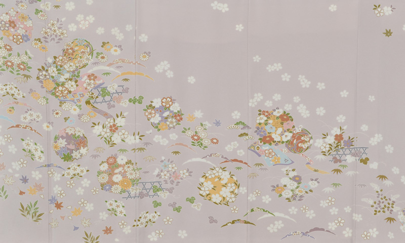 訪問着[薄紫・四季花模様]