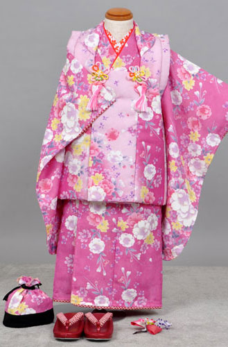 三歳被布セット(淡い紫地・桜づくし)