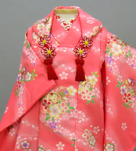 三歳被布セット(ピンク地・つづみ、桜)