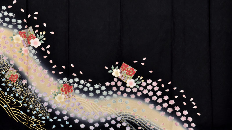 振袖［熨斗柄と桜］