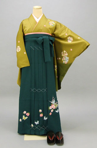 卒業袴(カラシ地・小花)