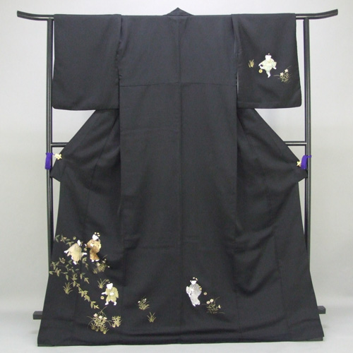 訪問着［薄水色と地紙にぼたん］