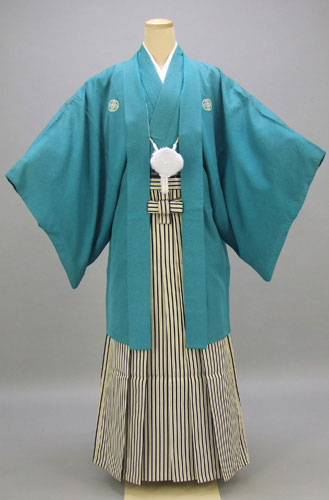 紋付袴[青紋付・袴亀甲花菱]