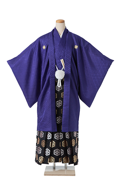 紋付袴[桜紋付・袴縞]