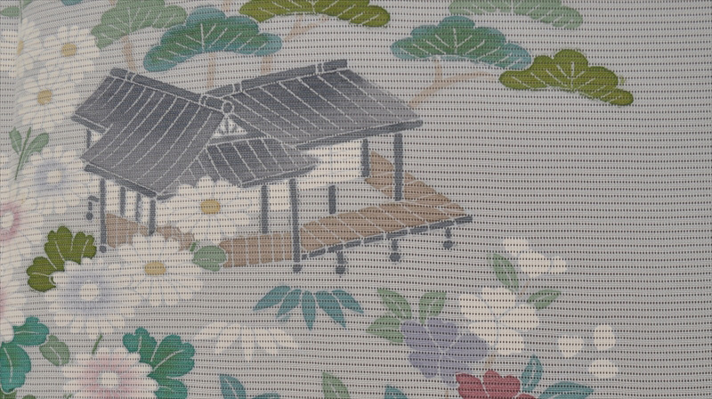 夏物_訪問着(グレー地・茶屋辻模様)