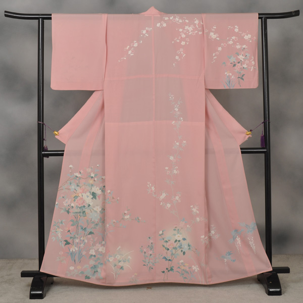 夏物_訪問着(桃染地・花々)