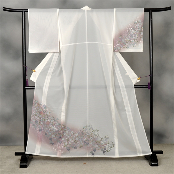 夏物_ポリ訪問着(白地・辻が花風)