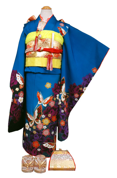 七歳祝い着セット 花・蝶