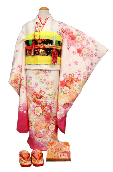 七歳祝い着セット てまり、桜