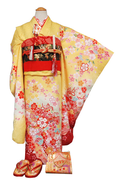 七歳祝い着セット てまり、桜