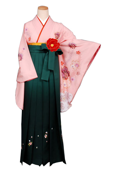 卒業袴(ピンク地に桜模様)