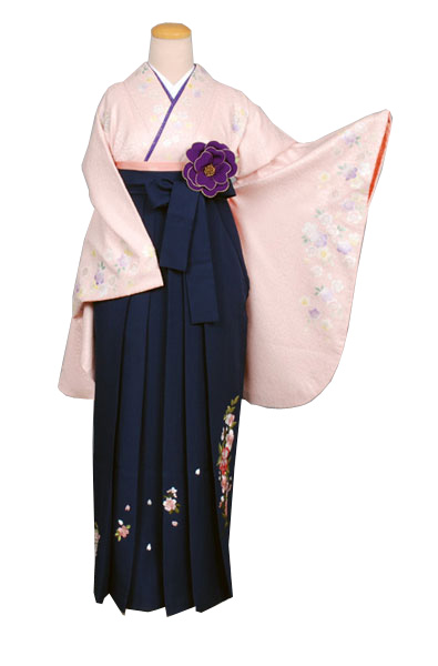 卒業袴(ピンク地に桜模様)