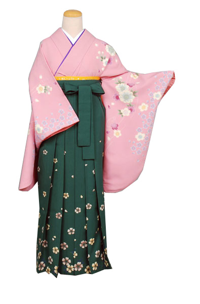 卒業袴(ピンク・桜模様)
