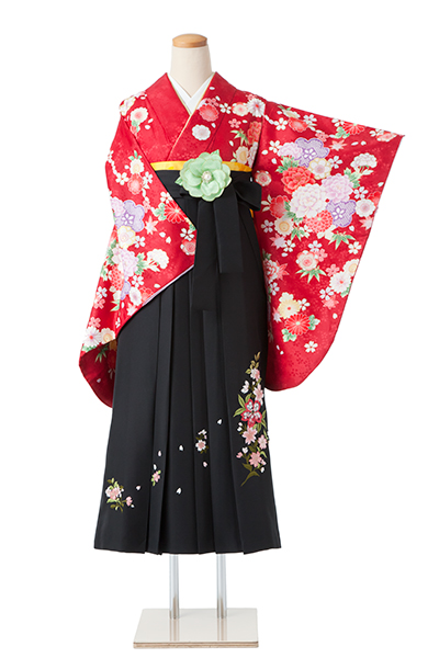 卒業袴(赤・花)