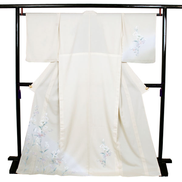 絽縮緬付け下げ(薄緑・花)