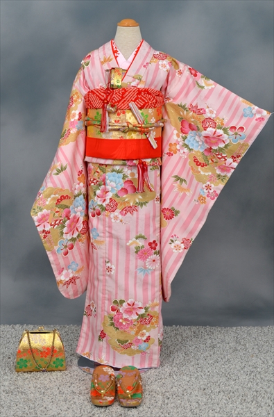 七歳祝着【ピンク地に松竹梅】