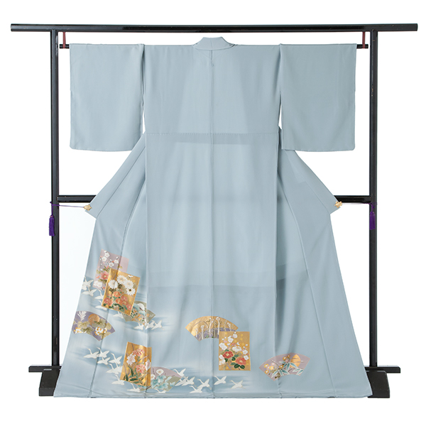 色留袖［品格を感じさせる四季草花と光琳鶴］