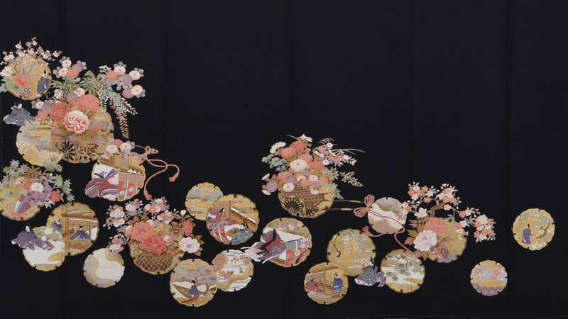 黒留袖〔平安絵巻模様〕