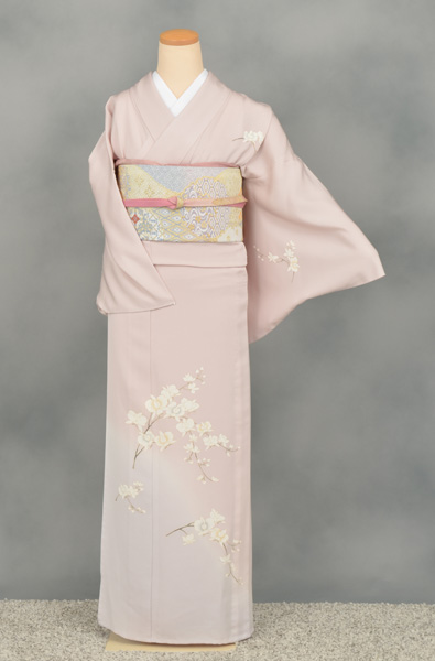 単衣付下げ訪問着[桜色地・胡蝶蘭]