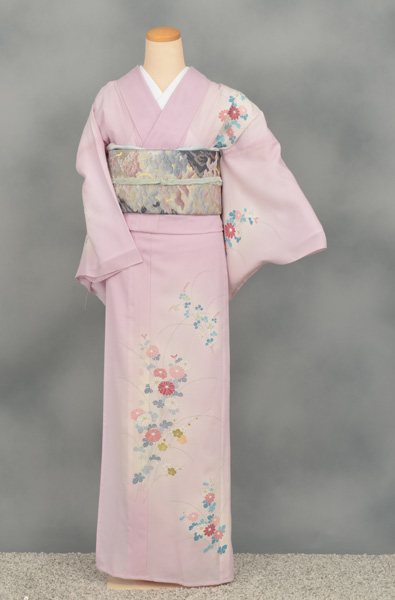 夏物訪問着〔クリーム色にカキツバタ〕