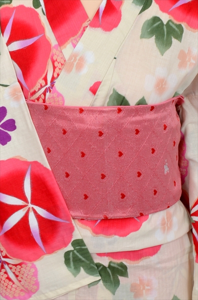 ゆかた(赤/朝顔)
