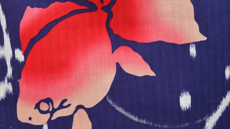 浴衣（紺×金魚）